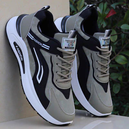 Sapatos de Homem 2025 Sapatos de Pai Novo, Sapatos Desportivos Casuais em Pele Primavera/Outono Homem, Sapatos Versáteis Ins' Modernos de Homem