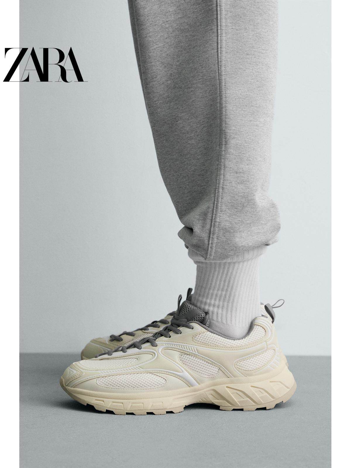 ZARA Coleção Primavera/Verão 2026 - Novos Sapatos Masculinos: Tênis de Corrida Leve com Plataforma Irregular (Estilo "Dad Shoes") 2393720 120