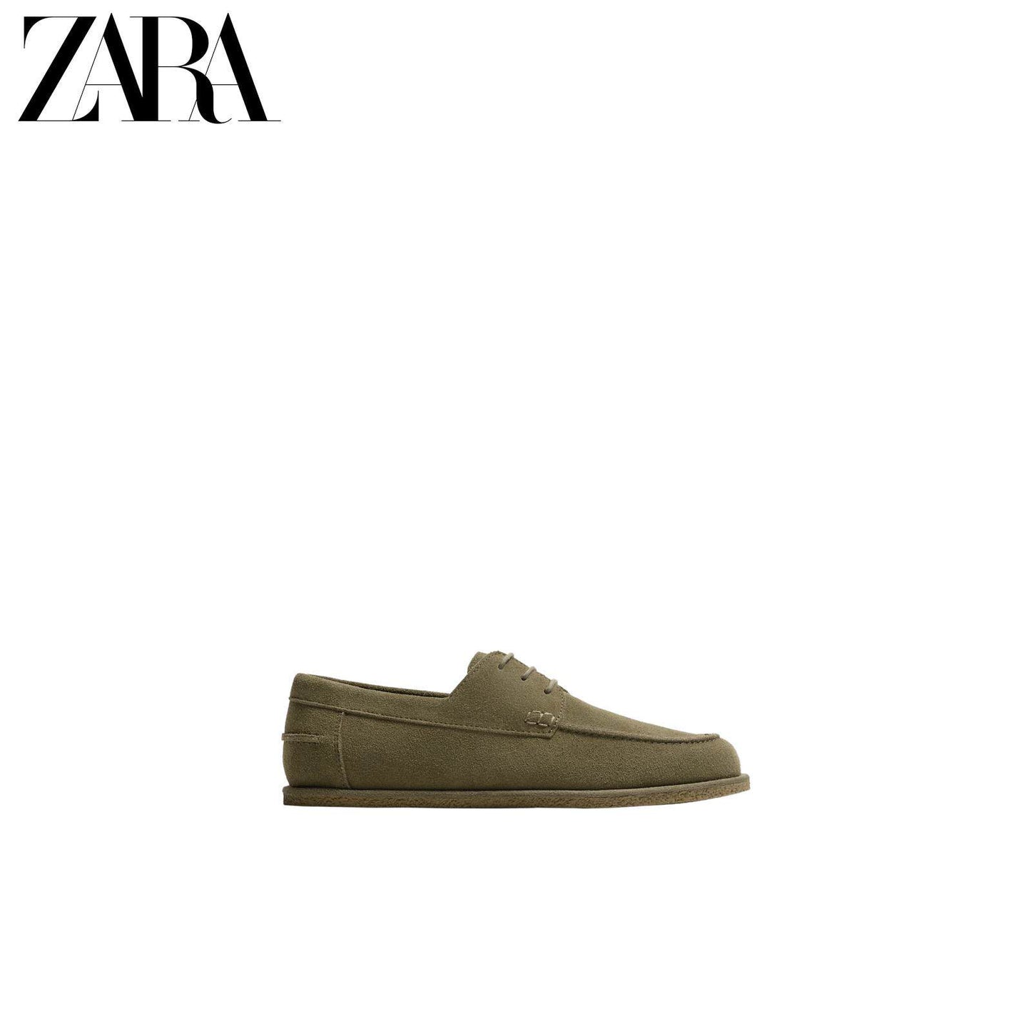 ZARA 2026 Primavera/Verão Sapatos Masculinos Novos com Detalhes em Camurça, Estilo Náutico Casual em Couro 2466720 500