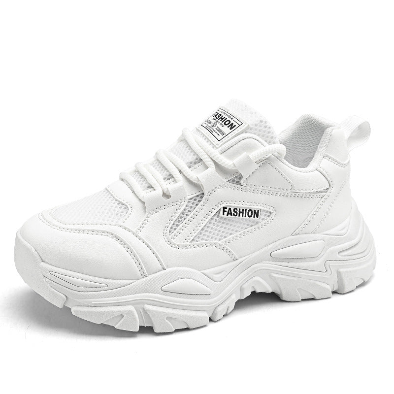 Sapatos de Homem 2025 Novos Summer Breathable Mesh Casual Little White Outdoor Running Masculino com sola grossa e sola Dad Dad Trendy Trendy