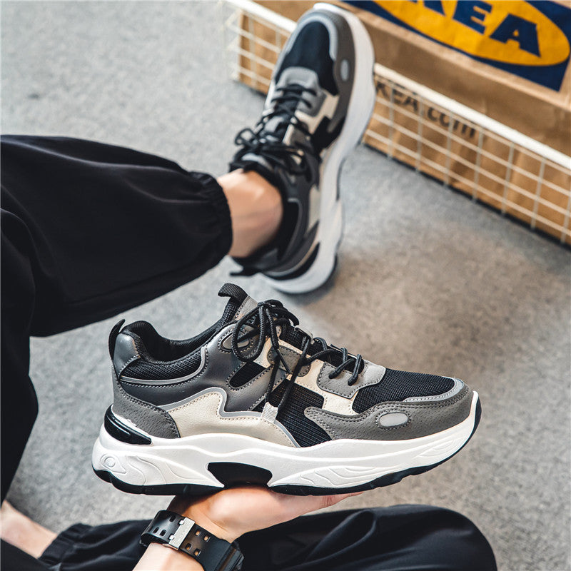Sapatos masculinos populares famosos na internet, sapatos desportivos Spring A-Gump, sapatos de pai estilo Hong Kong para jovens masculinos, INS modernos e versáteis antiderrapantes