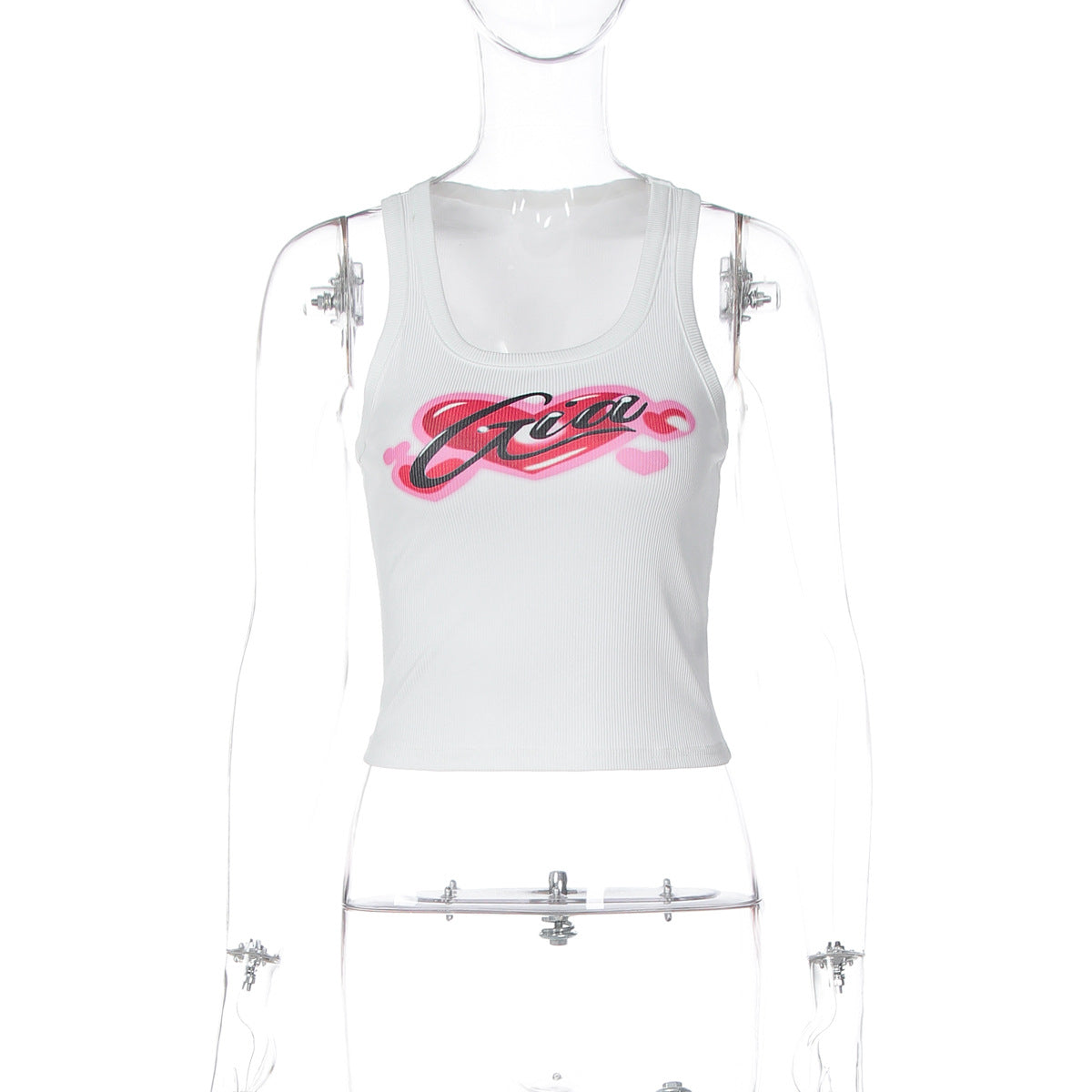 Verão Europeu, e Americano Novo Colete Emagreço Versátil Americana de Verão 2026 Camisola de Moda Feminina Sem Mangas com Escote Redondo, Estilo Spice Style Versátil