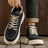 Homens 2025 Nova Roupa de Trabalho Vintage de Outono Britânico Outdoor Vintage Botas de Pele, Botas Martin Casual e Versáteis, Sapatos Modernos