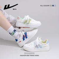 Sapatos estrela da moda com blocos de cor Warrior, ténis modernos da primavera, sapatos casuais versáteis em pele e respiráveis, sapatos femininos