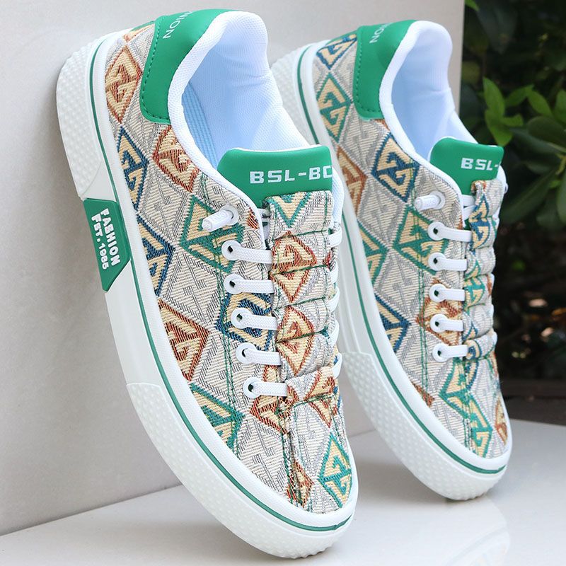 Sapatos de Homem 2025 Verão Novos Ténis Desportivos Casuais de Um Pé, Sapatos de Lona Respiráveis e Preguiçosos ao Estilo Coreano, Modernos Versáteis E Respiráveis