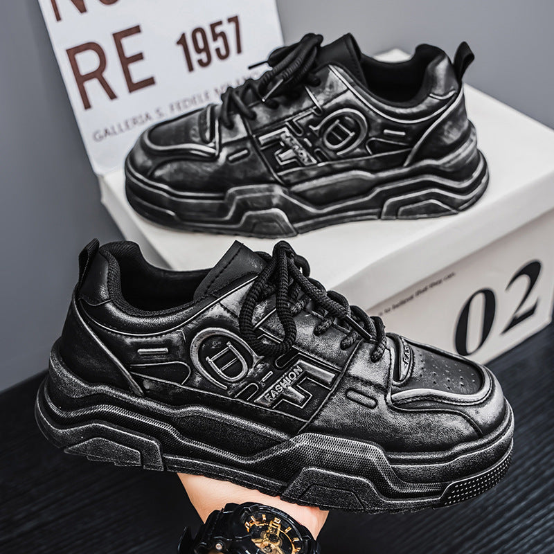 Sapatos de primavera para homem, novos sapatos brancos respiráveis, sapatos desportivos da moda, versáteis de sola grossa que aumentam a altura, ténis casuais, sapatos modernos