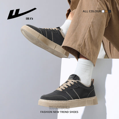 Sapatos de madeira de sola grossa de moda versáteis, Warrior para deslocações diárias, sapatos masculinos de trabalho, estilo minimalista, sapatos pretos confortáveis e de nicho