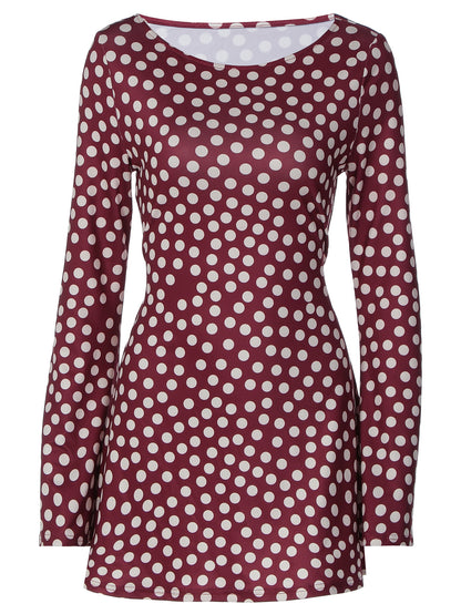 Moda feminina europeia e americana 2026 verão nova moda com estampado de bolinhas slim-fit estilo fresco vestido de manga comprida por grosso