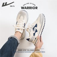 Os novos sapatos desportivos de pele baixo da Warrior, sapatos de casal modernos e modernos e versáteis, sapatos casuais quentes, confortáveis e de alto valor