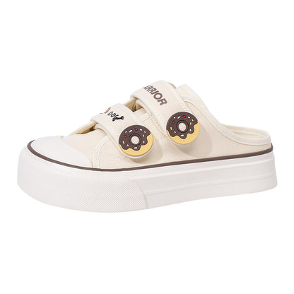Os novos sapatos semideslizantes enérgicos, fofos e confortáveis da Warrior, sapatos simples de velcro de alto valor, sapatos versáteis de plataforma coreana feminina