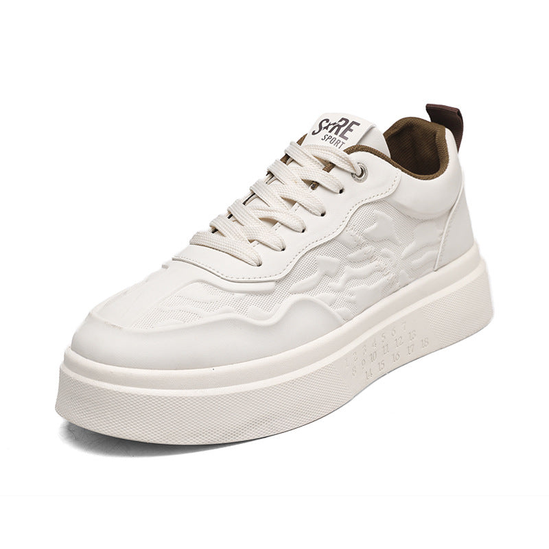 Sapatos brancos respiráveis de verão masculino 2024, Sapatos brancos versáteis de sola grossa, sapatos casuais, bestsellers