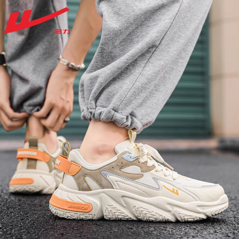 Warrior Korean Sapatos Masculinos Modernos e Fixes, Sapatos Casuais Casuais Retro com Sola Macia, Sapatos Desportivos de Rede com Atacadores, Sapatos de Pai para o Trajeto Diário