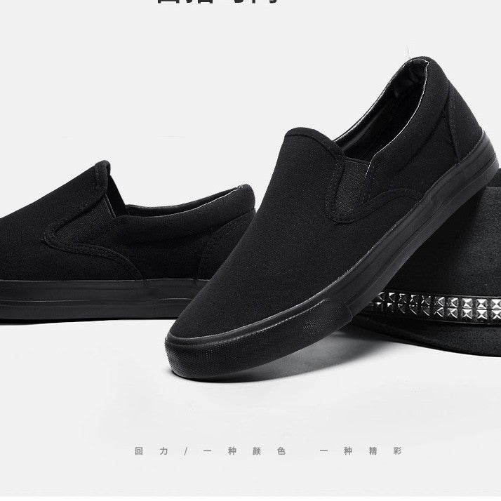 Sapatos minimalistas de tecido fáceis de gerir da Warrior para o outono, sapatos novos de uma perna, sapatos pretos de pai de meia-idade