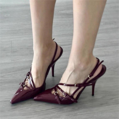 Comércio Exterior 2025 Primavera/Verão Nova Moda Sapatos Individuais Vintage de Bico Pontiagudo Sapatos Femininos da Amazon Salto Alto Transfronteiriço para Mulher