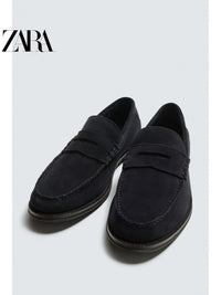 ZARA 2026 Verão Novo Sapatos Masculinos com Bolso Aba Sapatos Sociais de Couro Mocassim 2617720 400