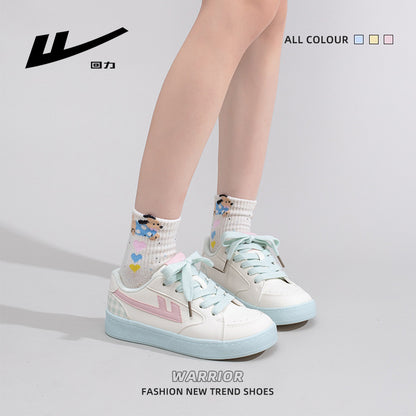 Os novos ténis modernos e versáteis com blocos de cor da Warrior 2026, sapatos casuais confortáveis e de alta estética, sapatos femininos de moda na moda