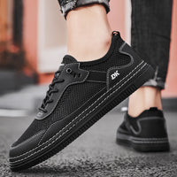 Sapatos masculinos: sapatos desportivos casuais de malha fina e respiráveis de verão, sapatos de malha oca de um passo para adolescentes, sapatos pequenos de quadro branco, sapatos modernos