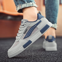 Ténis casuais casuais de malha fina, respiráveis e resistentes a odores para jovens para o verão, ténis de malha oca para homem, sapatos desportivos e modernos