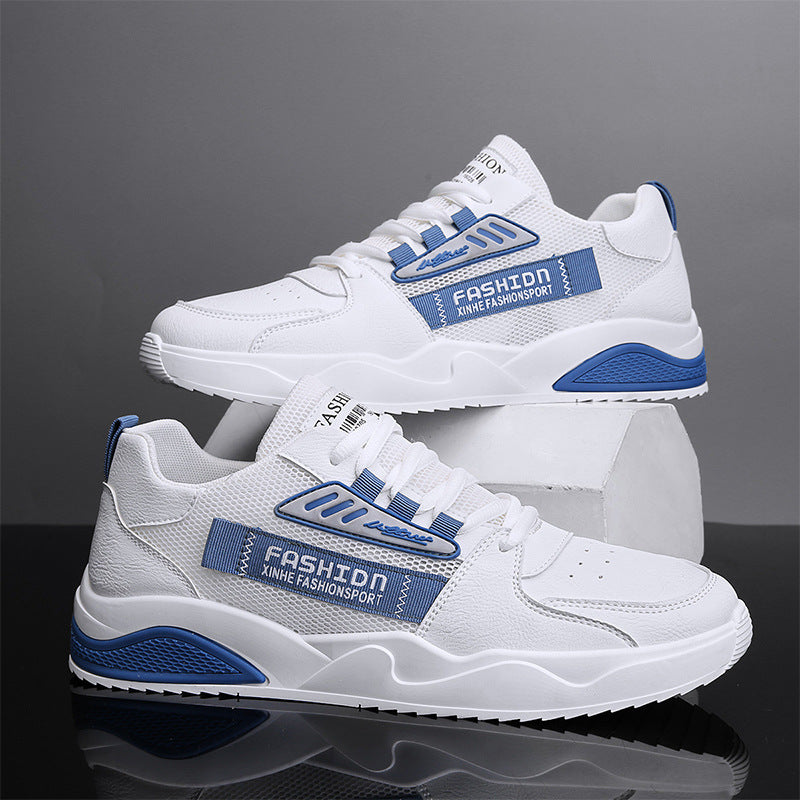 Sapatos Masculinos de Verão 2025 Novos Sapatos Desportivos Casual Versáteis, Sapatos Pequenos de Quadro Branco Respiráveis e Resistentes a Odores, Sapatos de Rede Masculina