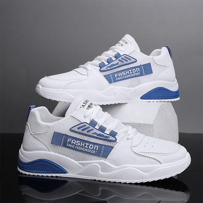 Sapatos Masculinos de Verão 2025 Novos Sapatos Desportivos Casual Versáteis, Sapatos Pequenos de Quadro Branco Respiráveis e Resistentes a Odores, Sapatos de Rede Masculina