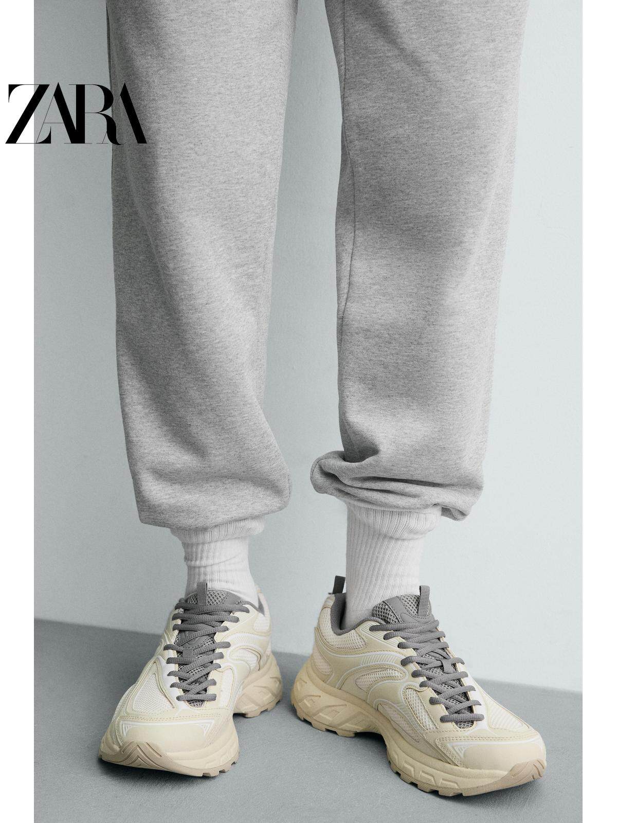 ZARA Coleção Primavera/Verão 2026 - Novos Sapatos Masculinos: Tênis de Corrida Leve com Plataforma Irregular (Estilo "Dad Shoes") 2393720 120