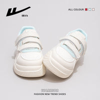Sapatos de skate Warrior Fresh com sola grossa e blocos de cor, sapatos casuais versáteis sem atacadores com velcro, sapatos versáteis para estudantes para mulheres