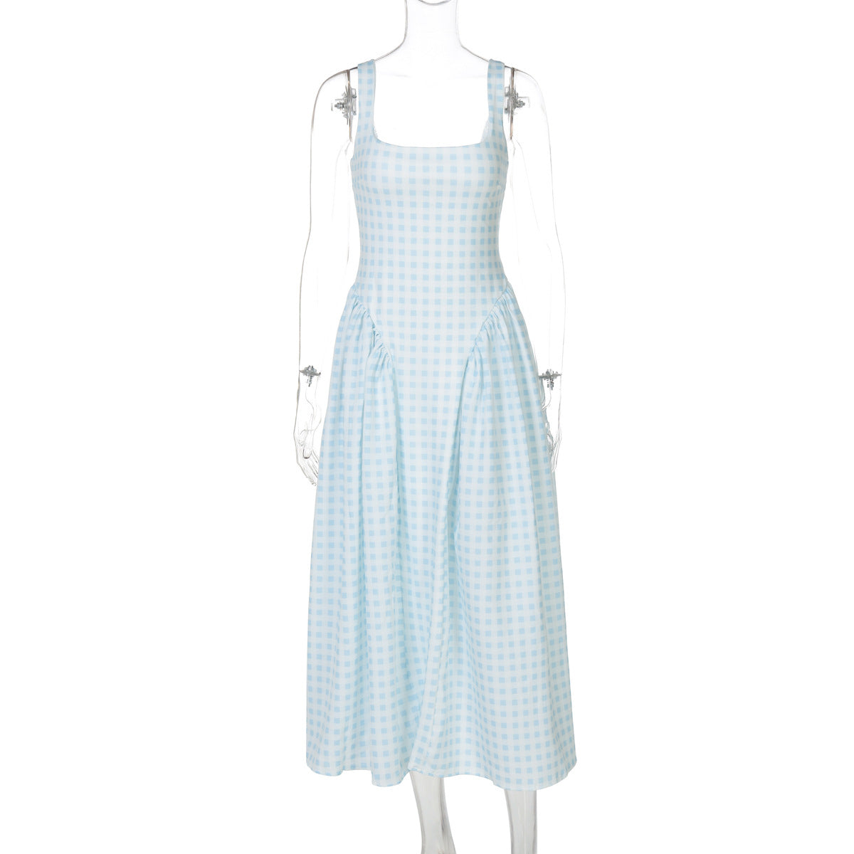 Vestido de princesa francês fresco, europeu e americano à moda que aperta a cintura, vestido slip sem costas sexy para mulheres
