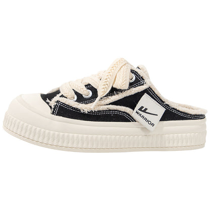 Sapatos de sola grossa ao estilo Warrior Chanel, roupa exterior fechada, sapatos de mendigo, novas chinelas de pele para primavera/outono 2025, sapatos femininos por grosso