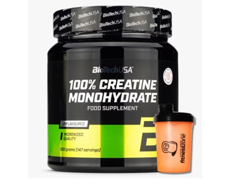 100 Creatina Monohidratada 500 Gr - Neutro Com Oferta De Shaker Fitnesszone Biotechusa - BiotechUSA