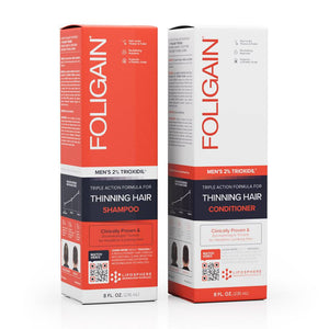 KIT FOLIGAIN CHAMPÔ E CONDICIONADOR PARA CRESCIMENTO CAPILAR MASCULINO