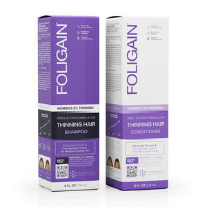 KIT DE CHAMPÔ E CONDICIONADOR FOLIGAIN PARA CRESCIMENTO CAPILAR FEMININO